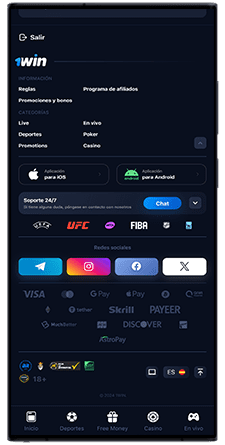 1win app ventajas